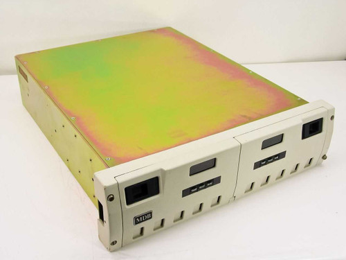 MDB Systems DS2200-SUN SCSI Dual Drive Bay Enclosure front and top view showing discolored iridescent top panel and dual drive door assembly