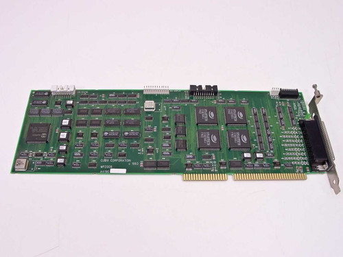 Cubix MP2008 A4190 multiport serial ISA card — top view showing full PCB layout with ICs and external connector bracket