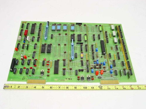 Varian Digital Interface PCB 01002375-00 – top side with ruler showing approximately 11 inches board length