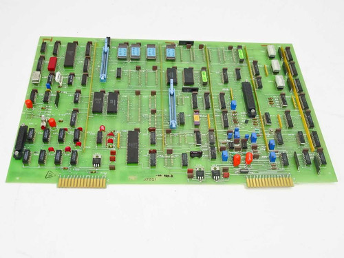 Varian Digital Interface PCB 01002375-00 Rev A – top side component view showing ICs, relays, and gold edge connectors