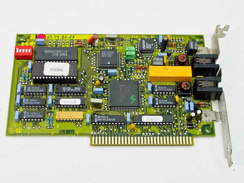 Northern Telecom NT5B6002 ISA 8-bit modem card front view showing PCB components, chips, and ISA edge connector