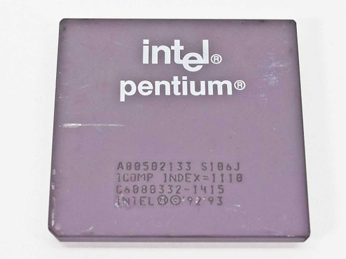 Intel Pentium A80502133 S106J 133MHz Socket 7 CPU — top ceramic surface showing Intel Pentium branding and part number markings