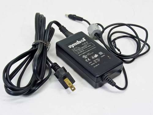Symbol Technologies S-8392 AC adapter front view with power cord and DC output cable with gray ferrite choke
