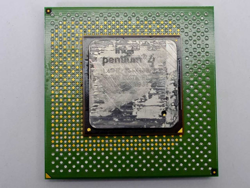 Intel Pentium 4 SL4WU 1.60GHz processor – top view showing IHS heat spreader with Intel Pentium 4 markings and S-spec label