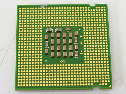 Intel Celeron D 331 SL7FV — bottom LGA775 pin array view showing contact pads