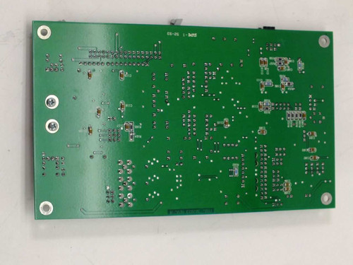 Guzik 302820 Preamp V PCB card reverse/solder side showing clean green board with solder points and minimal surface-mount components