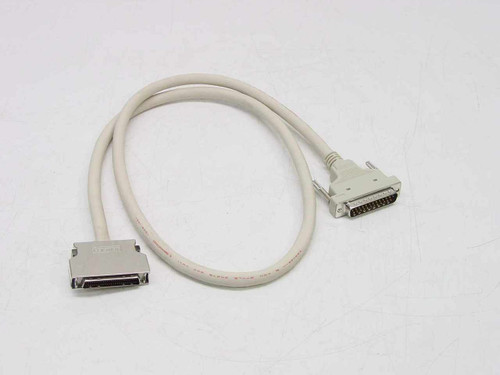 NEC 73499284 printer cable full length view showing DB25 male and 50-pin SCSI connectors