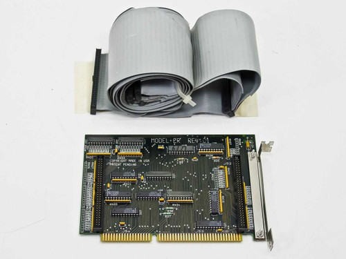 SpectraStrip Model ER Rev C1 ISA expansion chassis interface card with 60-pin ribbon cable – top component side view