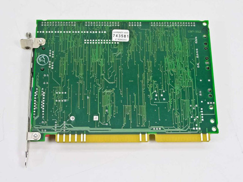 Cubix A3970 ISA Sensor card — rear (solder side) view with warranty void sticker number 743581 visible