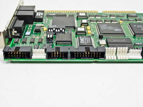 Cubix A4010 processor card – top-down view of SMC controller chip and ribbon-cable header connectors on PCB