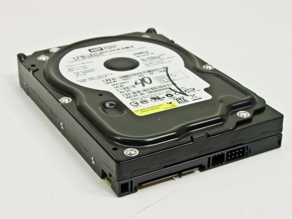 Western Digital WD800JD 80GB SATA hard drive – top view showing label and SATA connector end