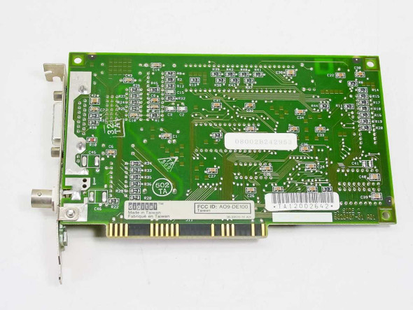 DEC 70-26601-01 ISA interface board – solder-side (bottom) view showing FCC ID label AD9-DEY00 and Made in Taiwan markings
