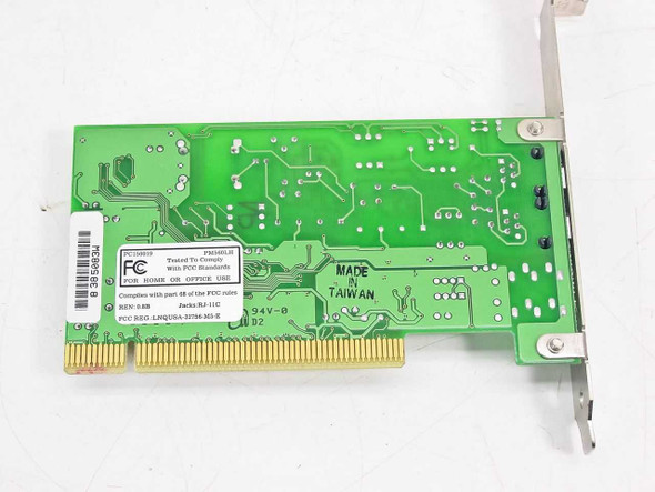 Actiontec PM560LH PC156019 PCI modem card – rear PCB view showing FCC label, Rev 3.0B marking, and Made in Taiwan label