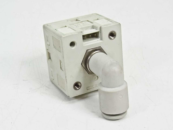 SMC ISE30-C6L-25-M Digital Pressure Switch – left side view showing push-in pneumatic fitting and connector port