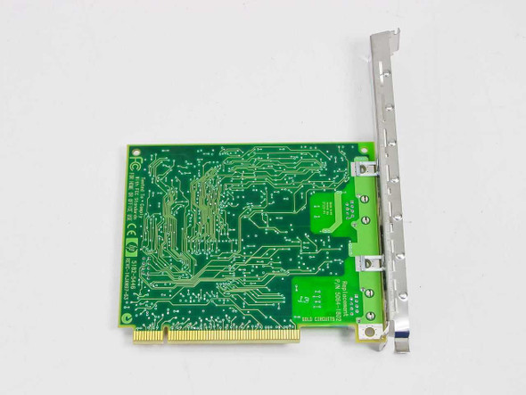 HP 5064-1801 PCI network card – PCB reverse (solder side) showing gold PCI edge connector and full-height bracket