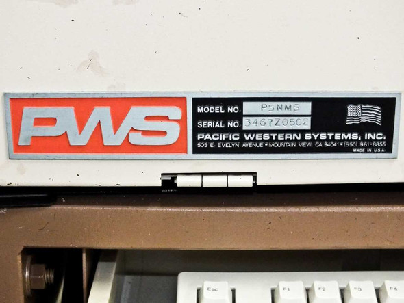 PWS P5NMS model and serial number label reading Model No P5NMS, Pacific Western Systems Inc, Mountain View CA