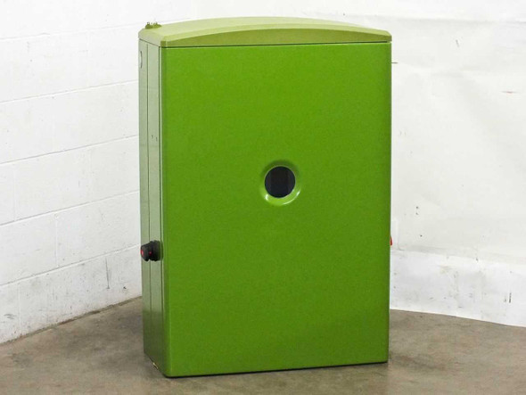 GreenVolts GV-SCP001 16kW solar inverter – front view of green floor-standing enclosure with door closed