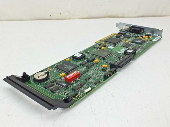 Compaq 176608-001 ML330 G1 Feature Board – reverse side showing full PCB layout with Samsung and other ICs, CMOS battery, DIP switch bank, and PCI edge connector