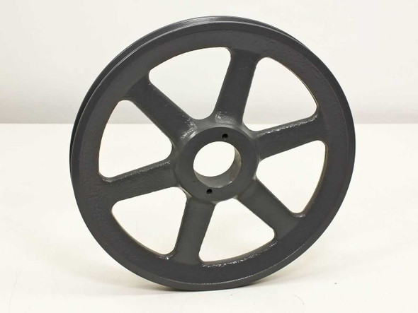 Dodge BK100H cast iron single-groove V-belt sheave pulley — front face view showing six-spoke design and center bore