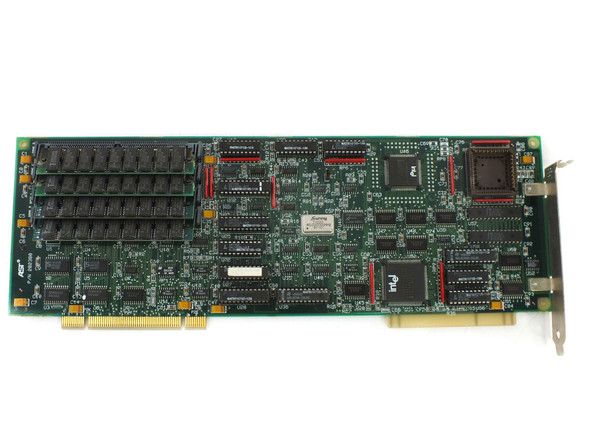 AST Research 202380 386 SX CPU board – top-side flat view showing populated SIMM banks, Intel processor ICs, and ISA edge connector