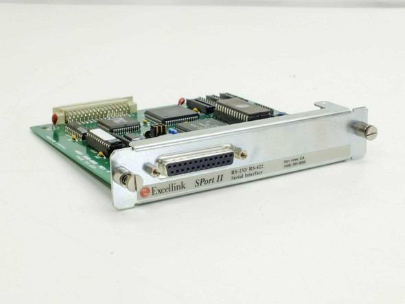 Excellink SPort II RS-232 RS-422 Serial Interface Card — angled front view showing DB-25 connector bracket and PCB