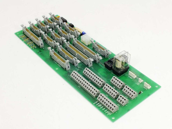 FSI AN290158-400 Rev A PCB – angled front view showing relay, ribbon connectors, and terminal block layout