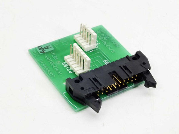 FSI 290109-400 Stepper Motor Interface Board – top view showing green PCB with dual white header connectors and large black edge connector with gold contacts