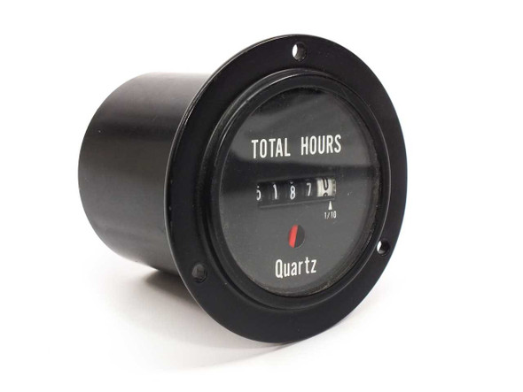 General Time Instruments 899300 Quartz Hour Meter — front face showing Total Hours mechanical drum display reading approximately 5187 hours with 1/10 hour increment marker and Quartz label
