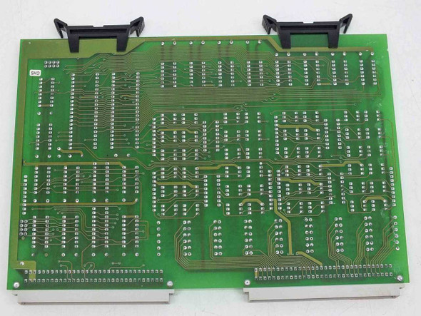 Netstal POI 110.240.5428 PCB board – solder/bottom side showing trace layout and dual edge connectors