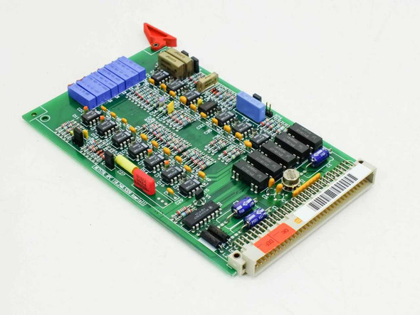 Netstal RPC 110.240.5328 Komplett system control card – top component side, angled front view showing blue capacitors, relays, and ICs