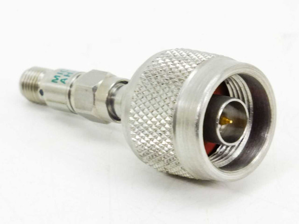 Microlab FXR AH-06F 6dB RF attenuator – left side view showing N Male connector end