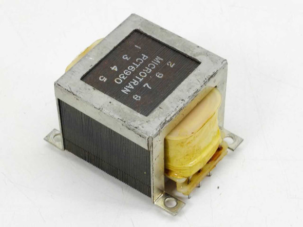 Microtran PCT6930 transformer — opposite angled top view showing yellow winding coil and numbered pin layout