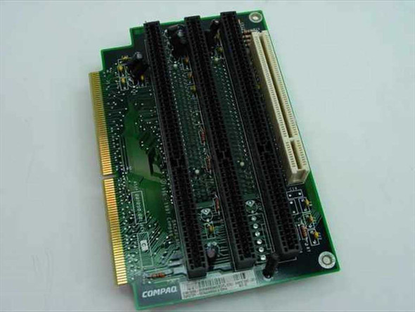 Compaq 278006-001 Backplane Riser Board for Deskpro 2000 — top view showing ISA and PCI expansion slots with Compaq logo