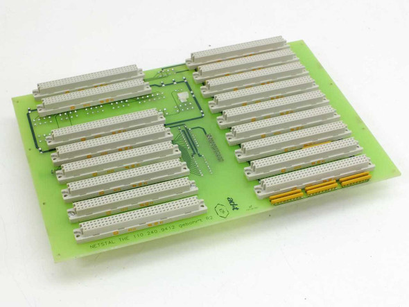 Netstal THE 110.240.9413 Komplett system board — front side showing multiple DIN 41612 expansion slot connectors in rows