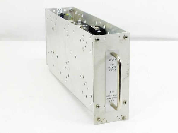 ESI 29248 12V Power Supply Plug-In Module – angled front and side view showing label with model number and ESI Portland Oregon markings