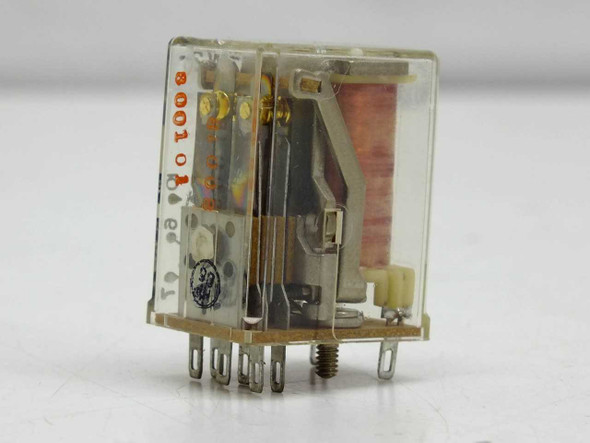 Potter & Brumfield RIO-E1-W2 V700 relay – side view showing transparent housing, coil, and pin contacts
