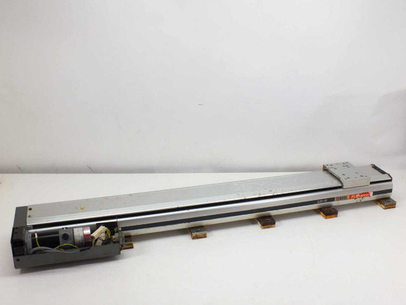 Yamaha LS1BL-850 LSi-B Flip-Series linear slide robot with drive motor – full side profile view showing complete unit length