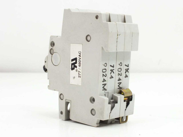 ABB S272-K4A circuit breaker — rear view showing 277/480VAC UL rating label and visible bimetal trip mechanism