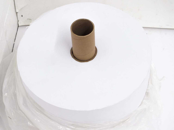 Pacon 900021-001 Bleached MF Tissue Roll top-down view showing cardboard core and white paper surface