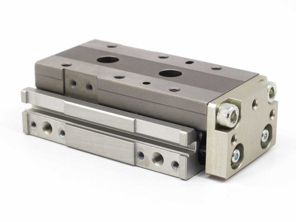 CKD LCG-1230S5D linear slide cylinder — three-quarter front view showing slide table and body