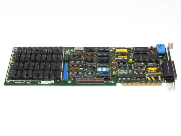 Persyst 12-10057-11B 16-bit ISA memory expansion card – top view showing full PCB with large DIP memory array on left and logic ICs on right