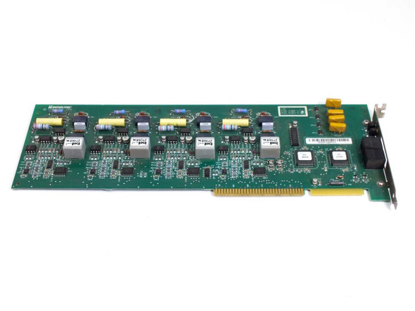 Inter-Tel 520.2300 LSC 4-Port Line ISA Card – full top-side view showing green PCB with transformers and ISA edge connector