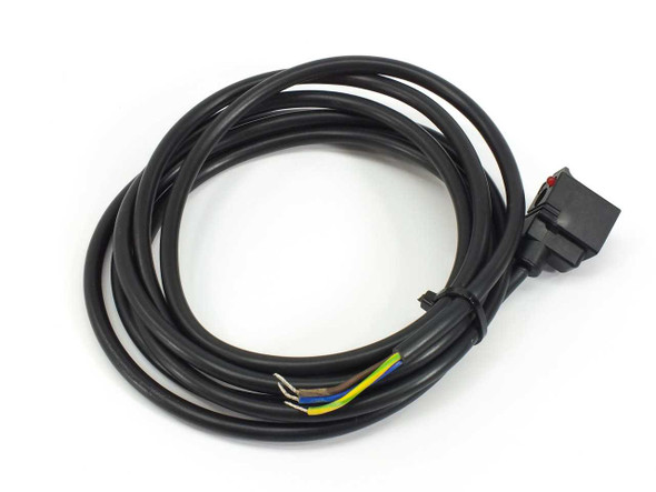 Ingersoll-Rand ARO CHL6-024-G 4KB58 coil valve connector cable, full 6-foot length coiled, with bare wire leads and DIN connector visible