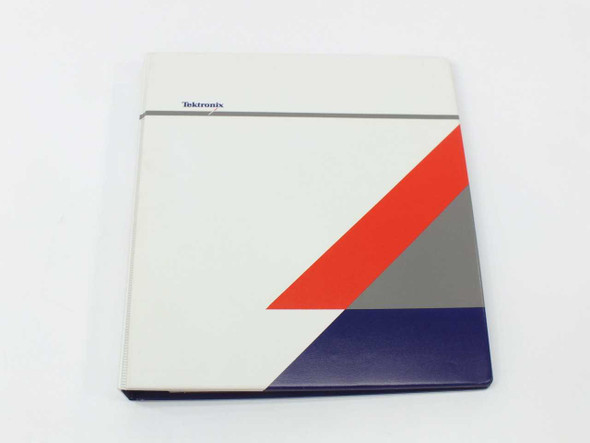 Tektronix VX4367 SPDT Relay Switching Module Operating Manual – front cover of binder with Tektronix branding and red, gray, and blue diagonal stripe design