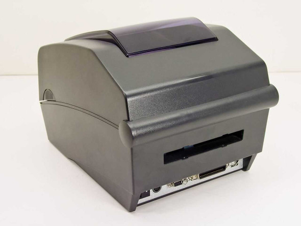 Bixolon SLP-T400G thermal transfer label printer – rear three-quarter view showing interface ports and media exit slot