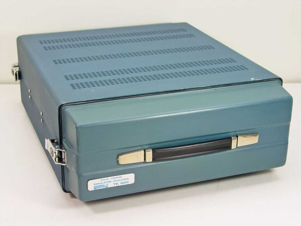 Tekelec Instruments TE820B PCM Frame Simulator-Analyser – right side and top view showing teal enclosure and carrying handle