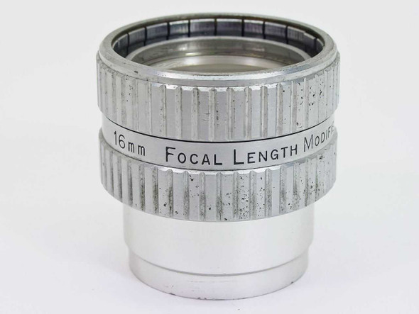 Simpson Optical 16mm Focal Length Modifier — side view showing '16mm Focal Length Modifier' engraving on barrel