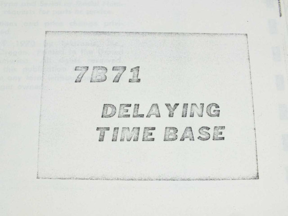 Tektronix 7B71 Delaying Time Base title page showing model number and plug-in name