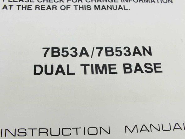 Tektronix 7B53A 7B53AN Dual Time Base Instruction Manual – title page close-up