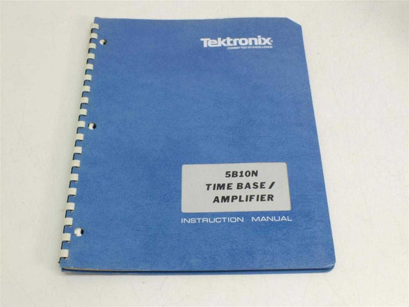 Tektronix 5B10N Time Base Amplifier Instruction Manual — blue spiral-bound cover with Tektronix logo